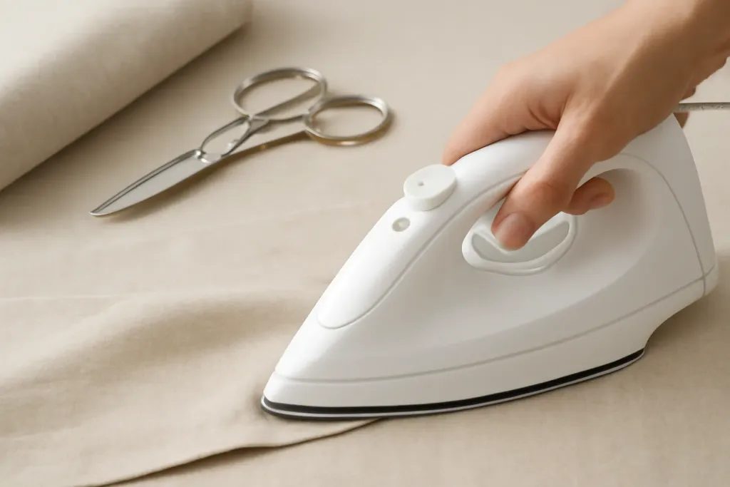 Close-up detail photo related to pressing vs ironing why it matters and how to do it right