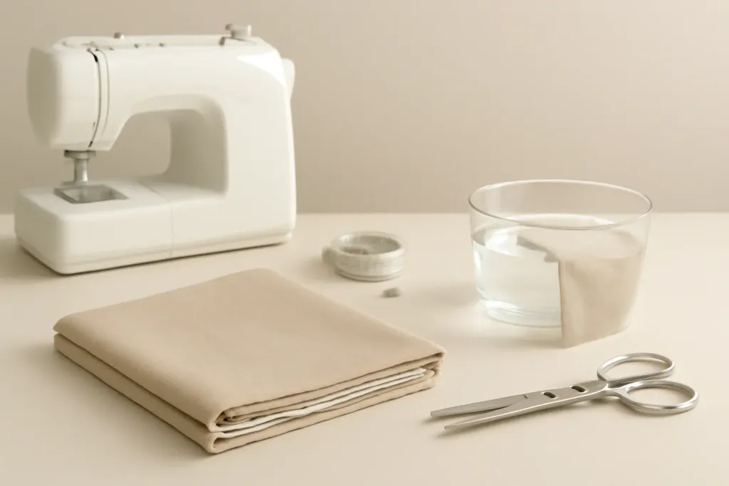 Editorial photo related to prewashing and shrink testing a fabric by fabric guide
