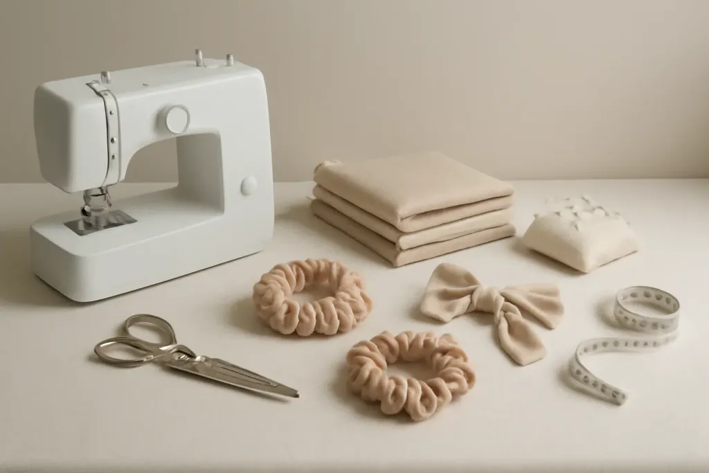 Editorial photo related to scrunchies three ways basic bow and ruffle